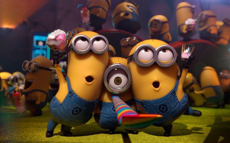 Three Minions Celebrating