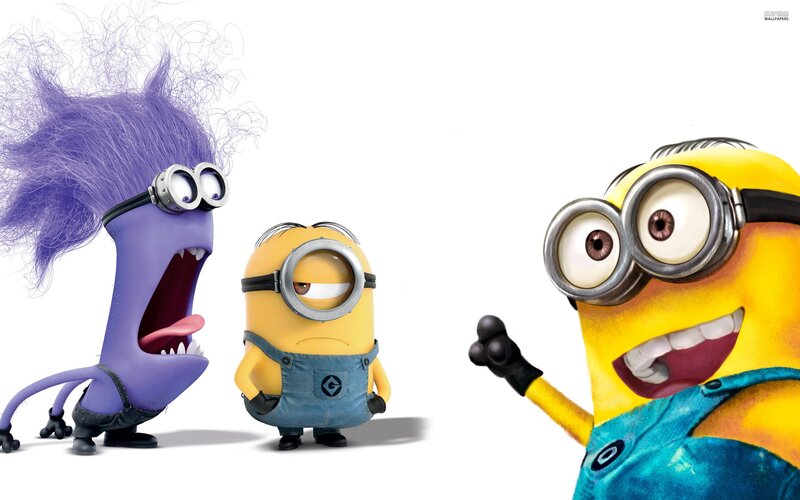 Three Minions Characters — Yellow, Playful