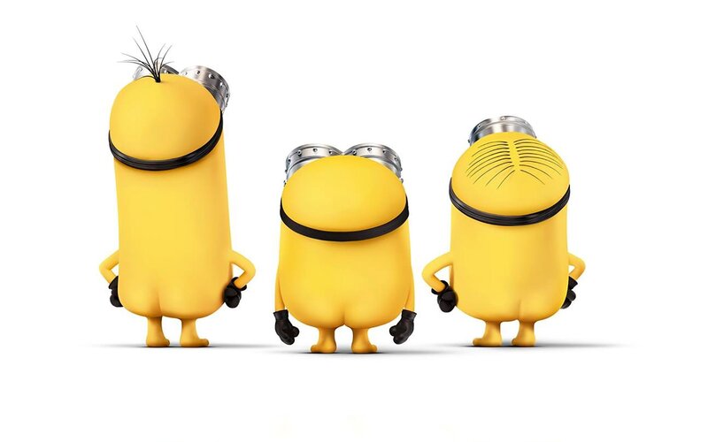 Three Minions from Behind