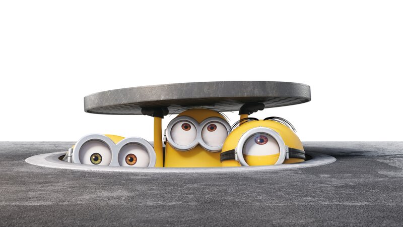 Three Minions in Sewer — Yellow