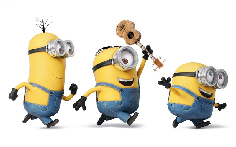 Three Minions Running
