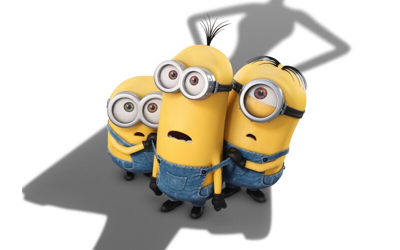 Three Minions Standing — Yellow, Neutral
