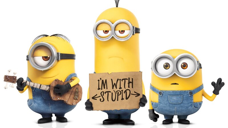 Three Minions Standing — Yellow, Playful, 3d Render
