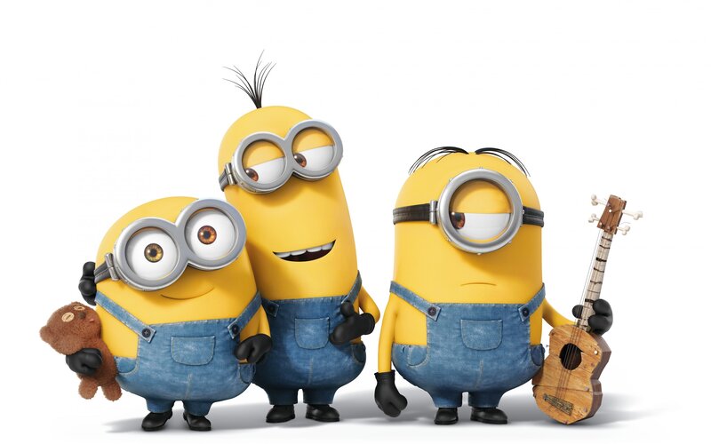 Three Minions Standing — Yellow
