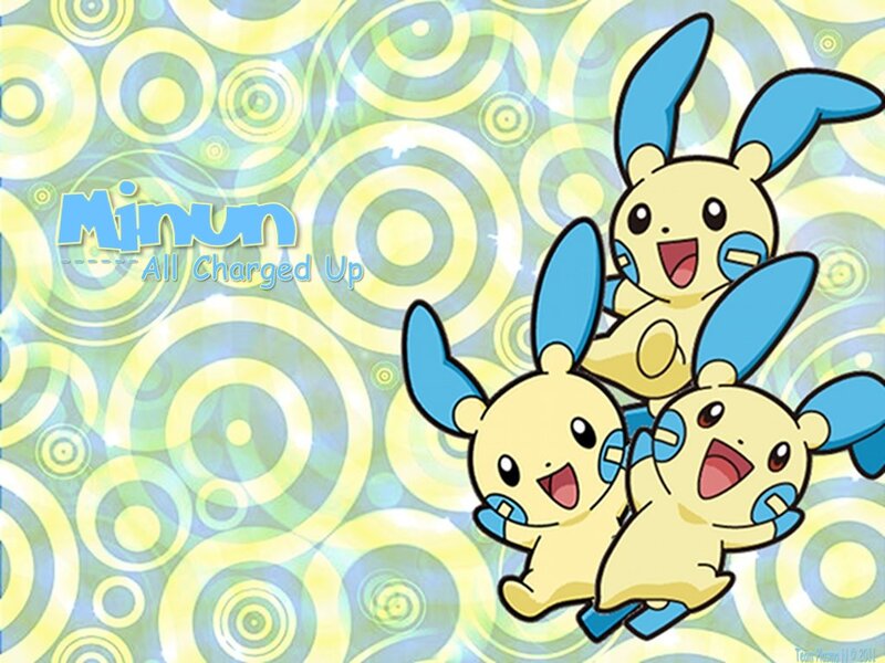 Three Minun Pokémon
