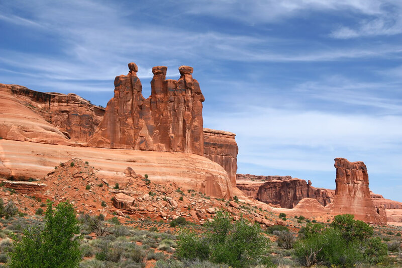 Three Mitred Rock Formations