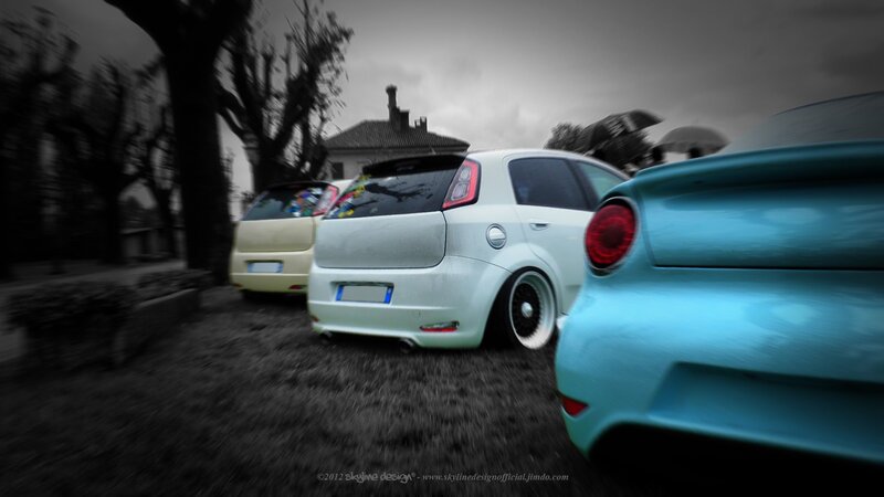 Three Modified Cars — Blue