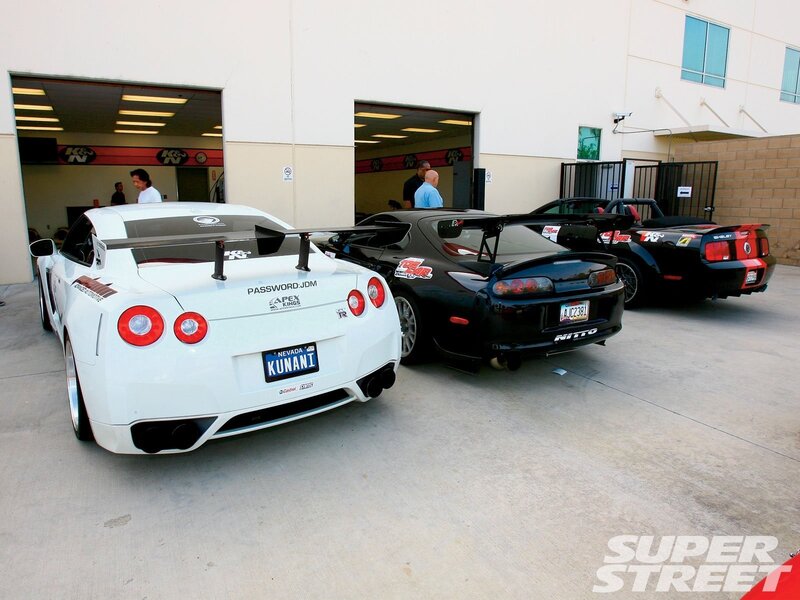 Three Modified Sports Cars — White