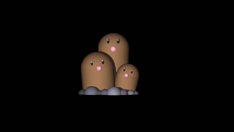 Three Mole-like Creatures — Brown