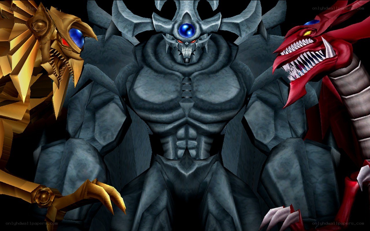 Three monsters in a battle scene