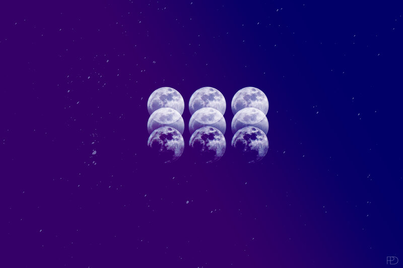 Three Moons in Space — Purple