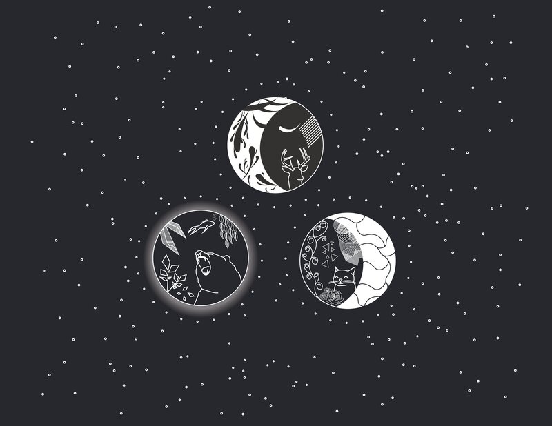Three Moons with Animals