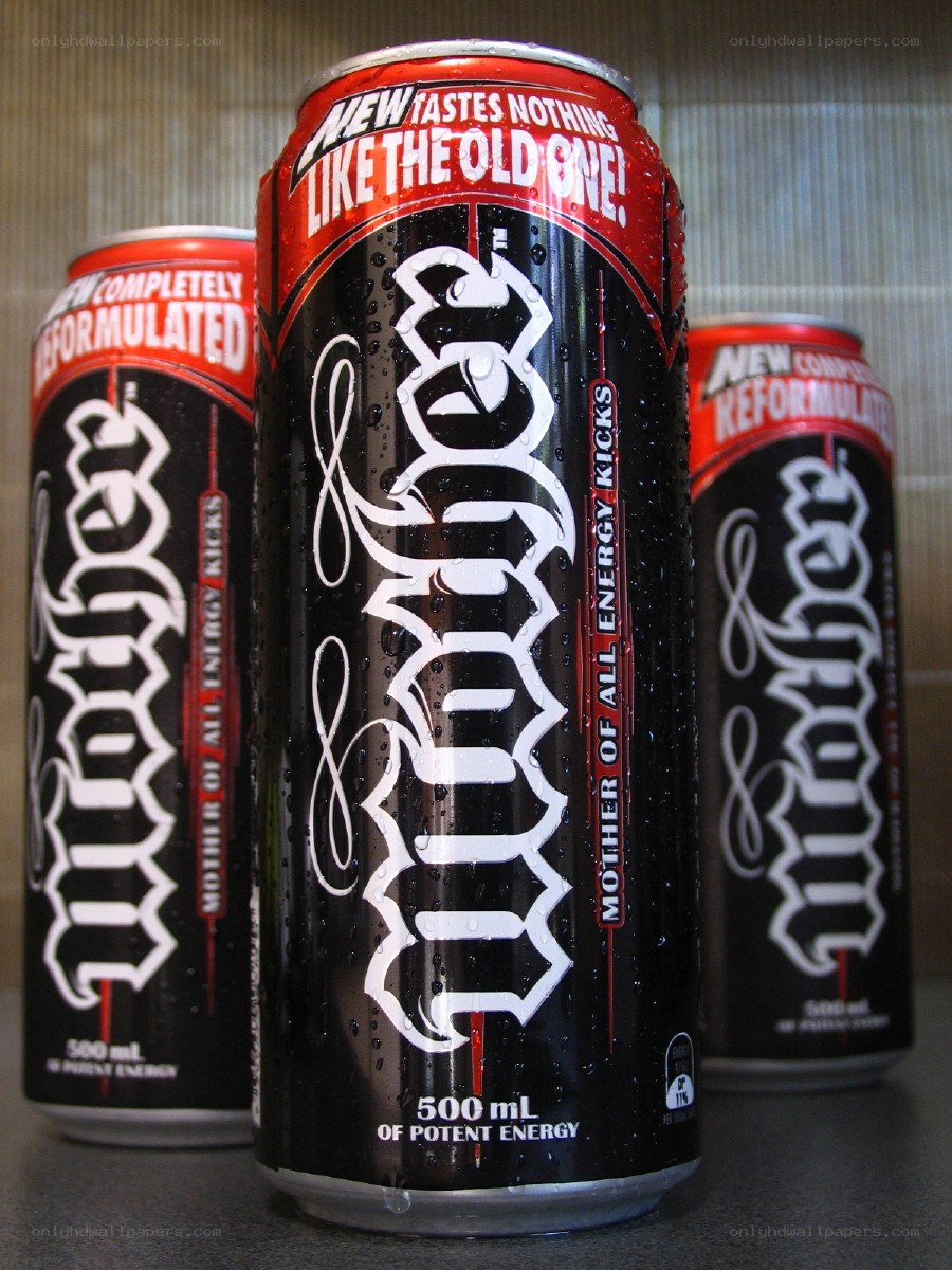 Three Mother energy drink cans