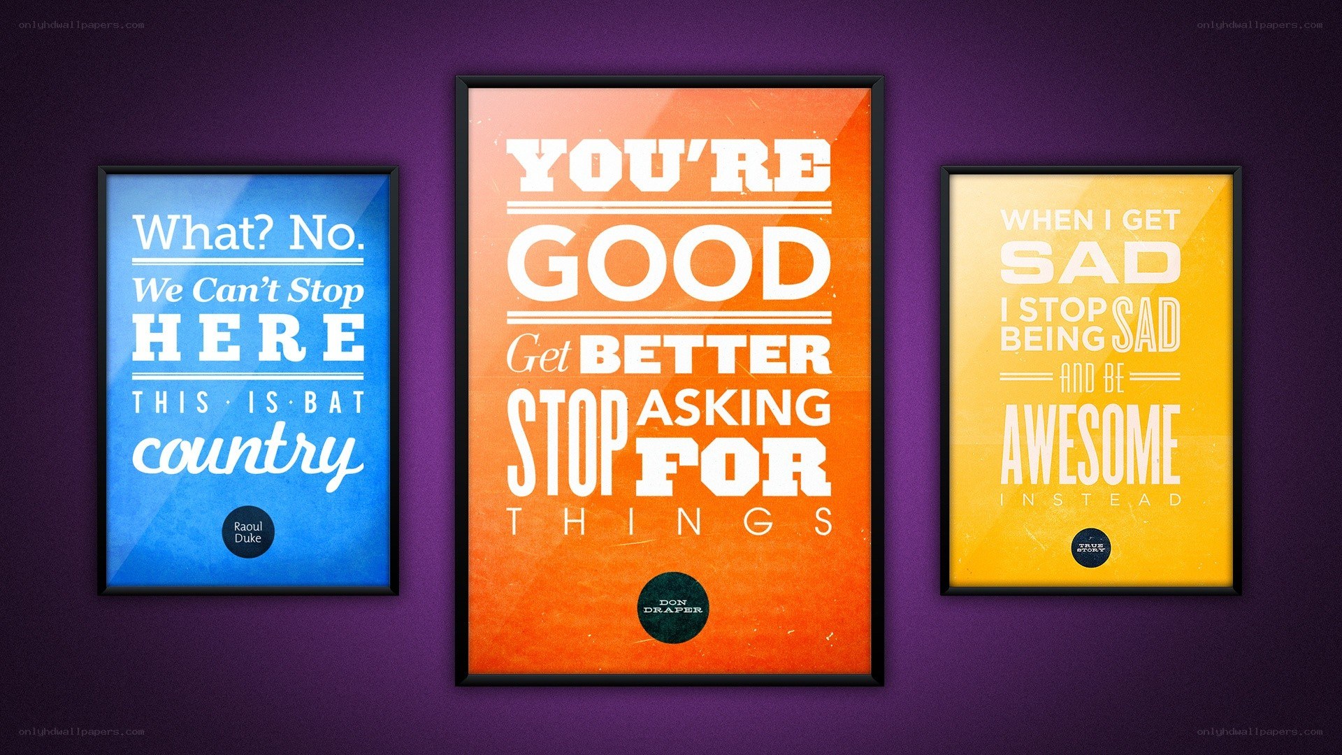 three motivational posters