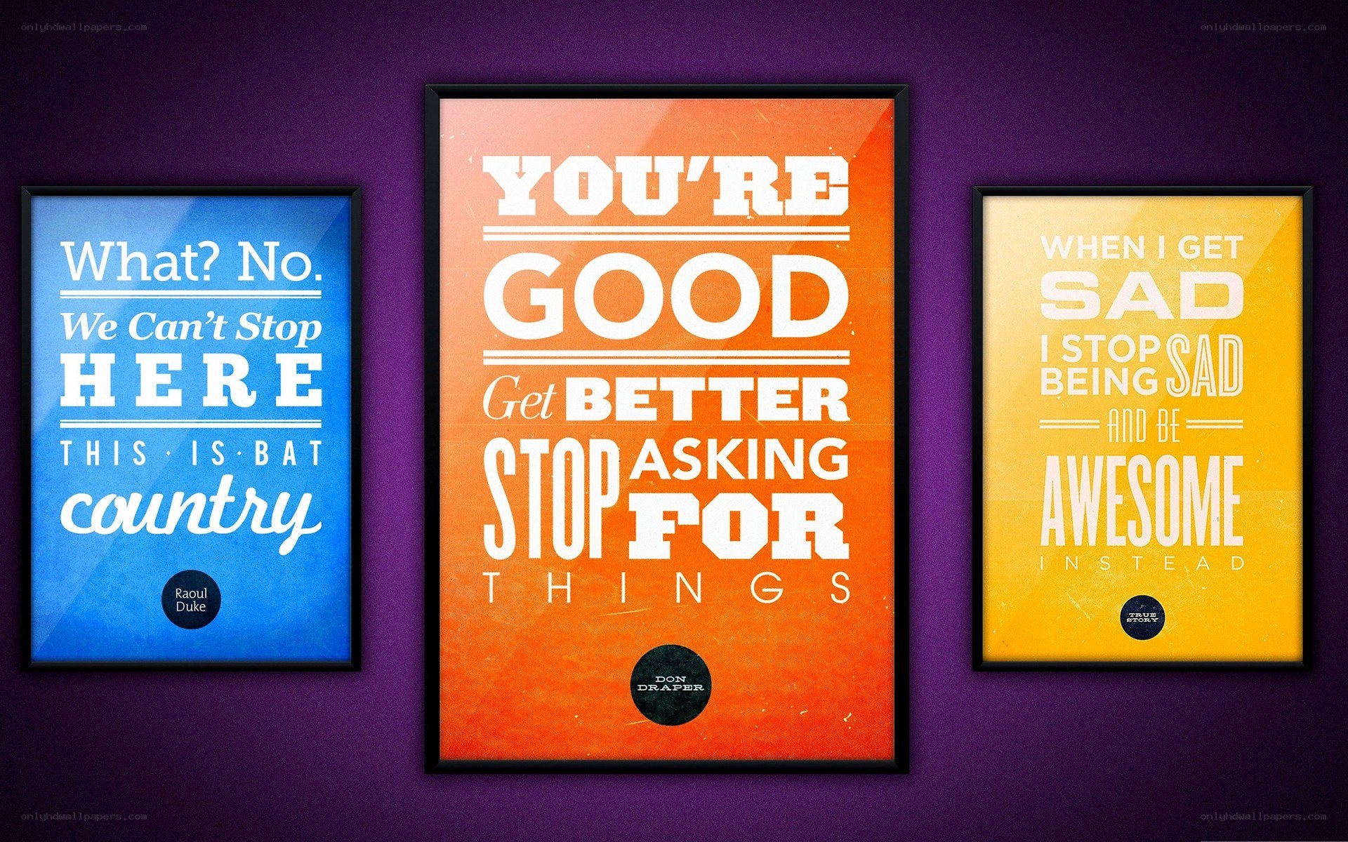 three motivational posters