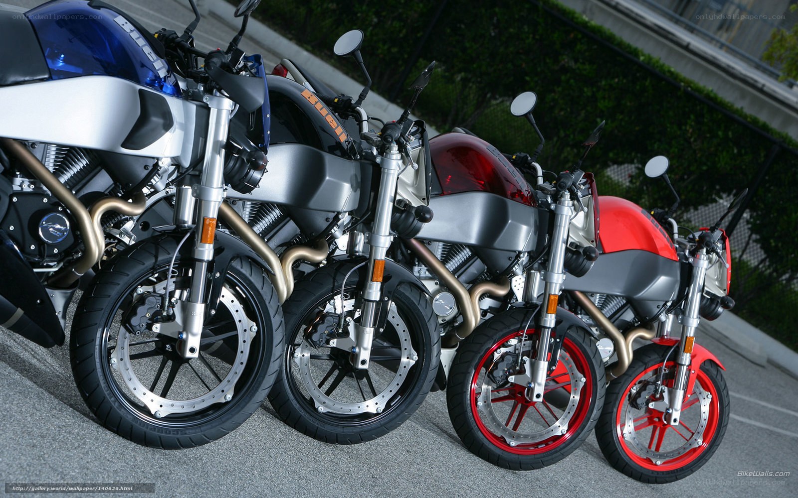 Three motorcycles in a row
