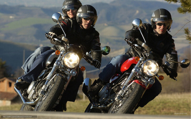 Three Motorcyclists on Bikes — Black