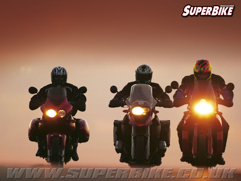 Three Motorcyclists on Bikes