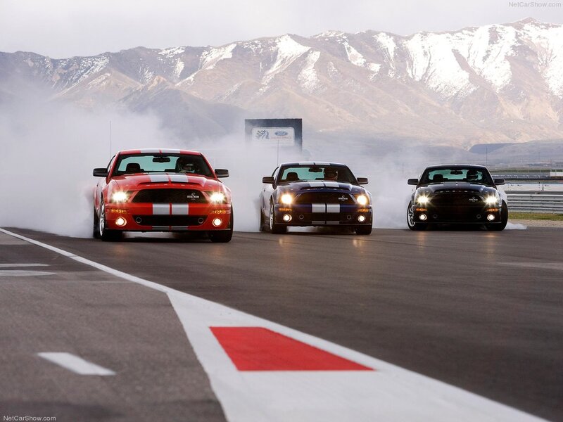 Three Muscle Cars — Red