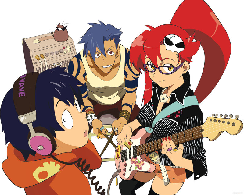Three Musicians Playing Instruments