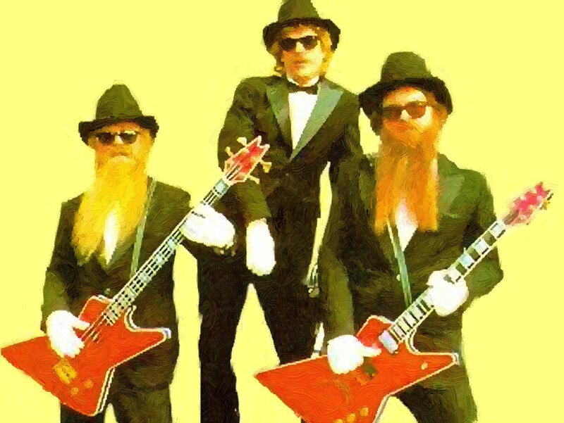 Three Musicians with Guitars — Yellow