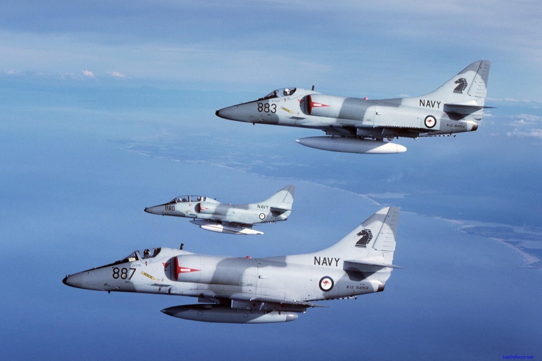 Three Navy jets in formation