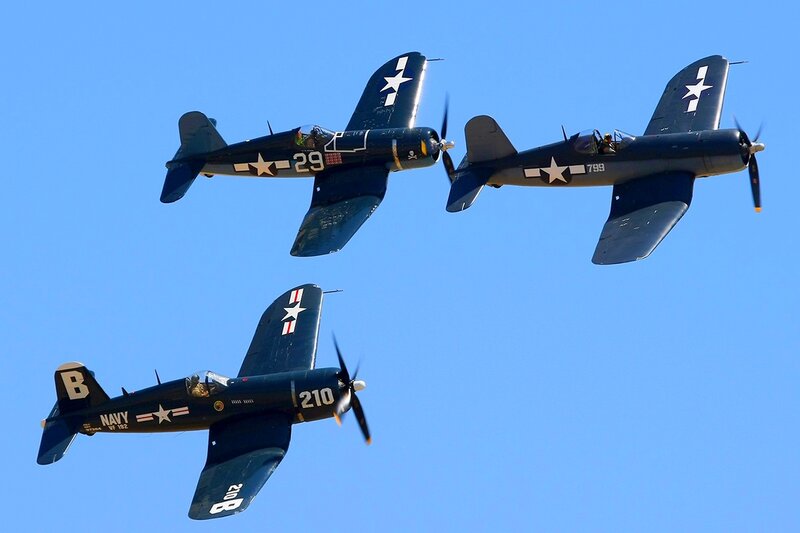 Three Navy Planes in Formation