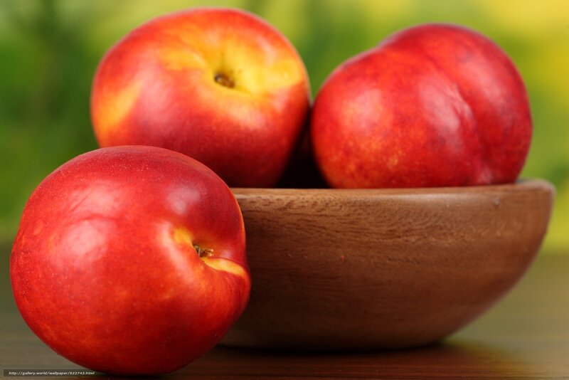 Three Nectarines in Bowl