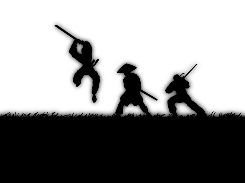 Three Ninja Silhouettes