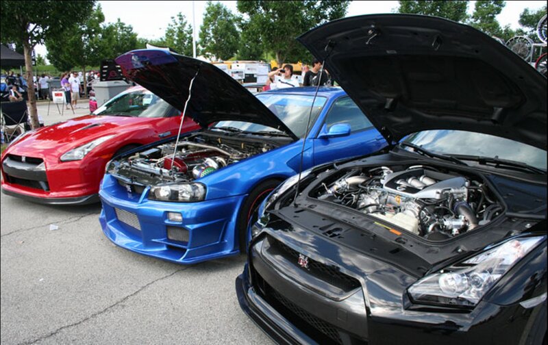 Three Nissan GT-R Cars