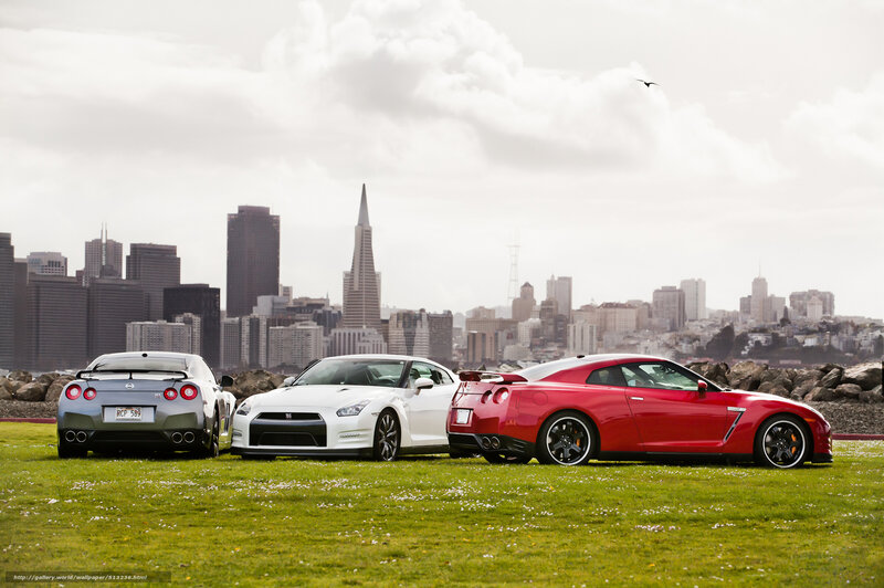 Three Nissan GT-Rs in San Francisco