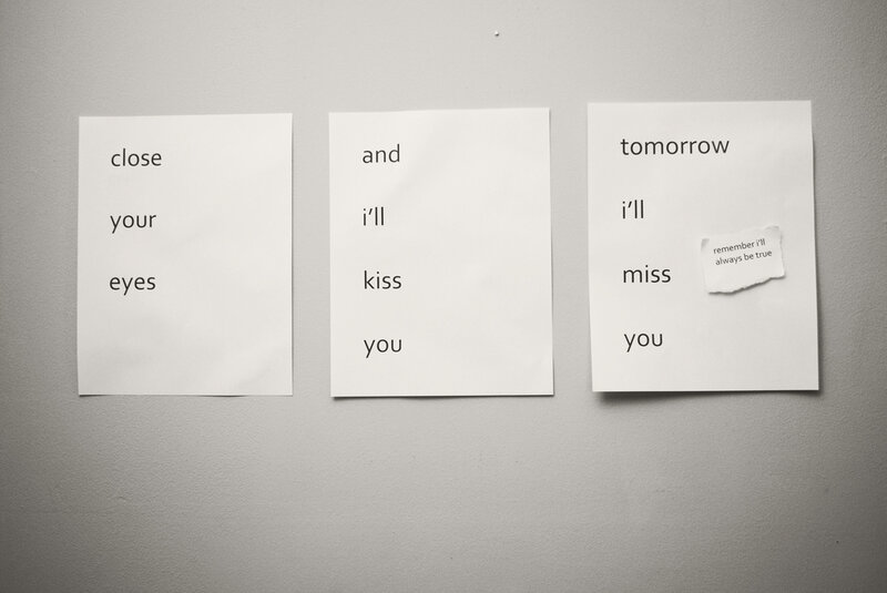 three notes with love poem