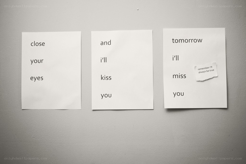 three notes with love poem