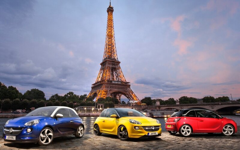 Three Opel Adam cars in Paris