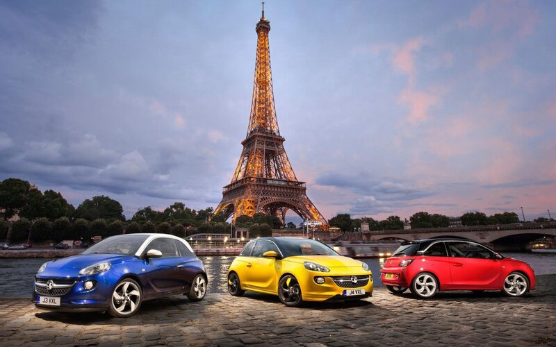 Three Opel Cars — Blue, Dramatic