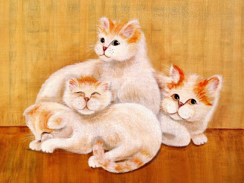Three Orange-and-white Cats