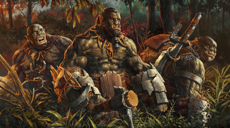 Three Orcs in Forest