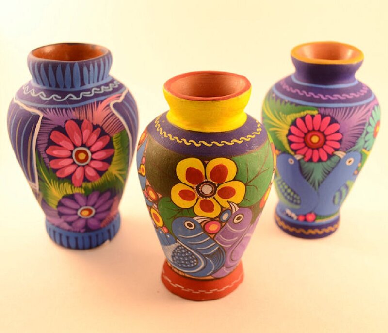 Three Painted Vases
