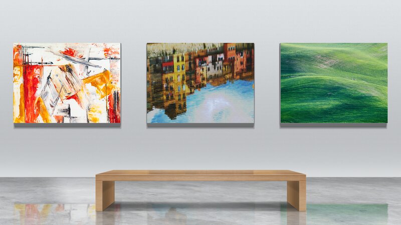 Three Paintings on Wall