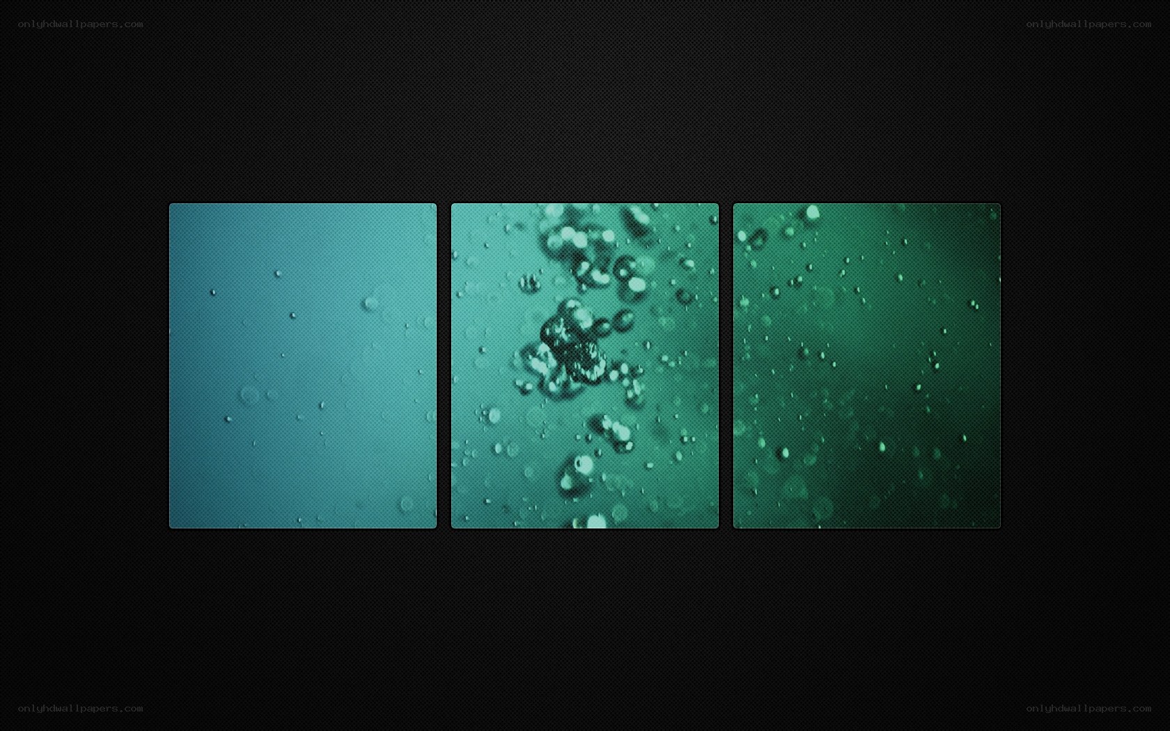three-panel abstract water bubbles