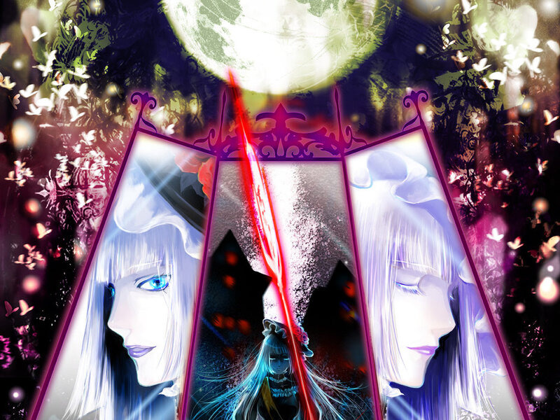 Three-panel Anime Character