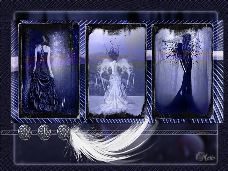 three-panel fantasy art collage