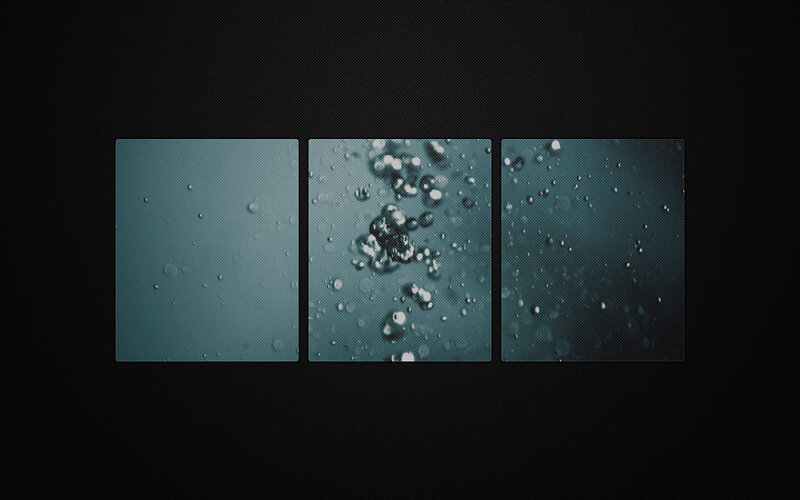 three-panel underwater bubbles