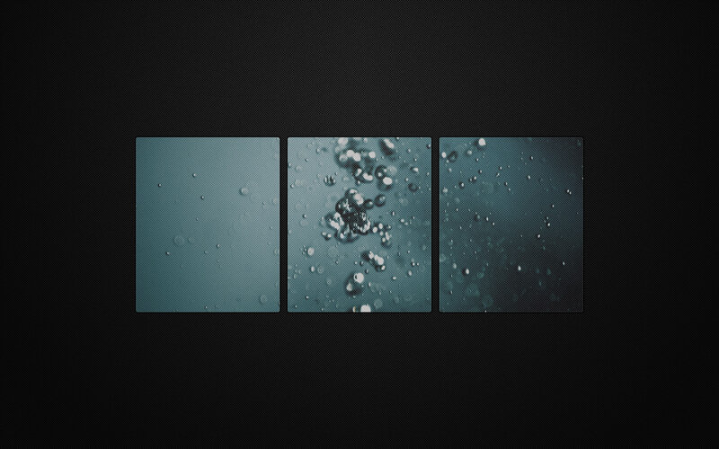 three-panel underwater bubbles