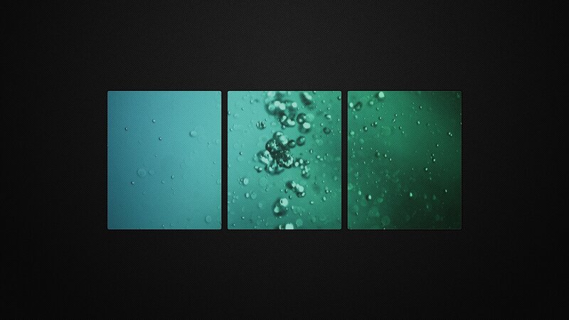 three-panel underwater scene