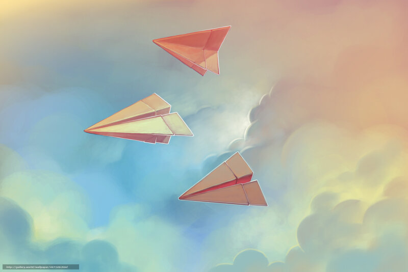 Three Paper Airplanes — Blue
