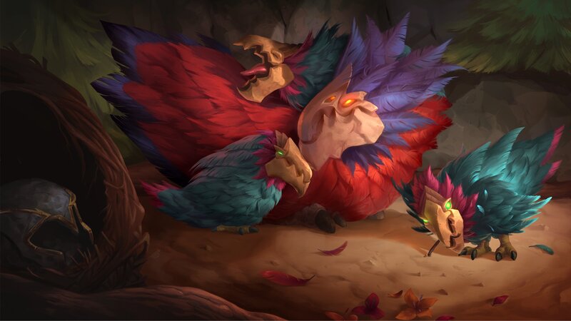 Three Parrot-like Birds