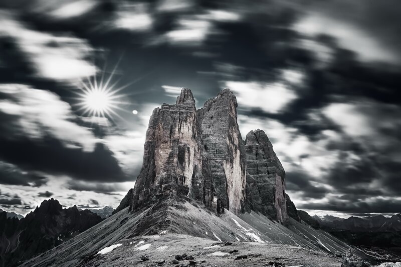 Three Peaks Mountain — Black, Dramatic