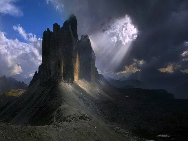 Three Peaks Mountain — Blue, Dramatic, Afternoon, Photograph