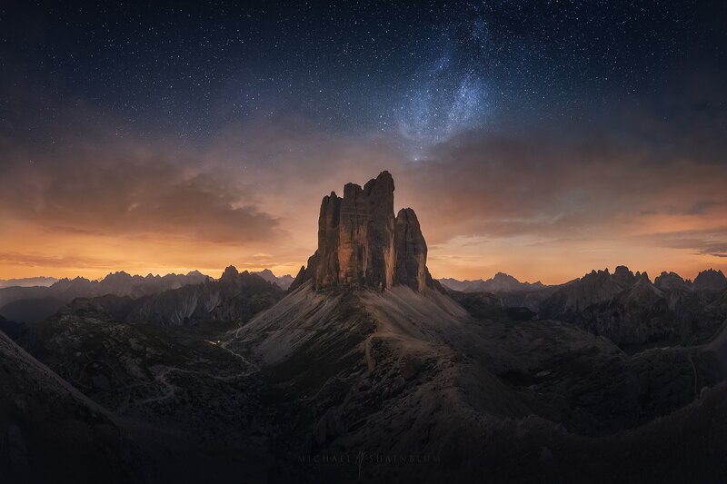 Three Peaks Mountain — Blue, Dramatic, Night